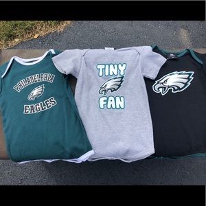 New 3 Philadelphia Eagle Onesies 24 months